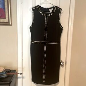 Sleeveless Black Gold Studded Dress